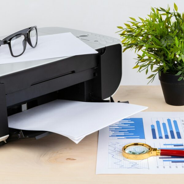 Modern printer machine for home use close up